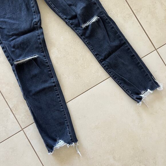 J Brand ALANA Ashes Destruct (Black Distressed) High Waisted Jeans Size 27 - Picture 3 of 8